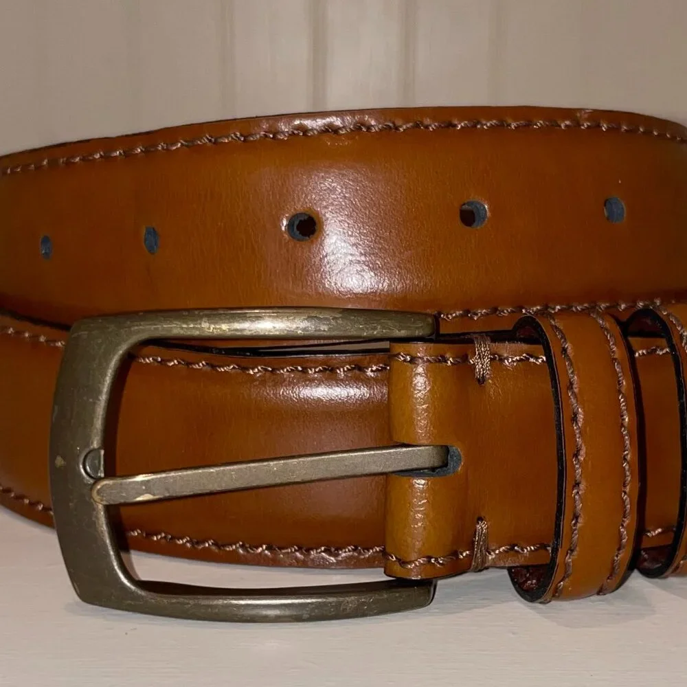 Men’s Italian Leather Belt Handcrafted in Italy | Tan Cognac Brown | 40/100